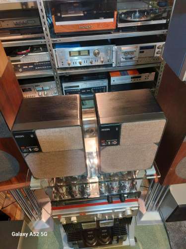 Philips AH 541  MFB  aktiv Lautsprecher 2 Wege in Holz Esche schwarz